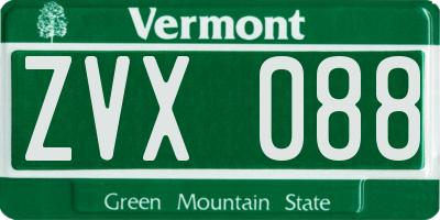 VT license plate ZVX088