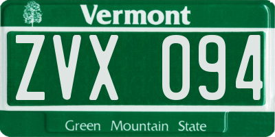 VT license plate ZVX094