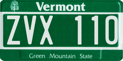 VT license plate ZVX110