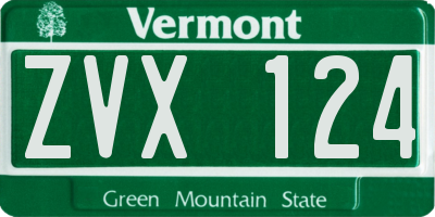 VT license plate ZVX124