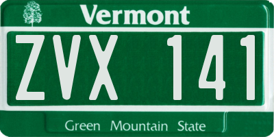 VT license plate ZVX141