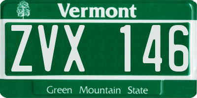VT license plate ZVX146