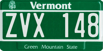 VT license plate ZVX148