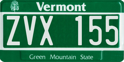 VT license plate ZVX155