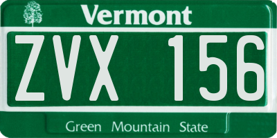 VT license plate ZVX156