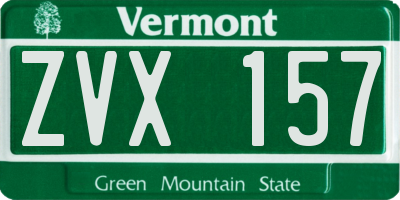 VT license plate ZVX157