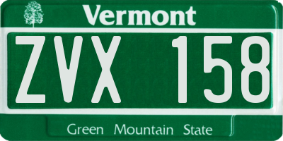 VT license plate ZVX158