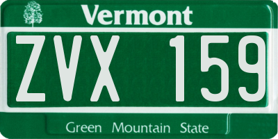VT license plate ZVX159