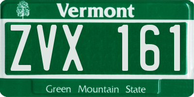 VT license plate ZVX161