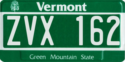 VT license plate ZVX162