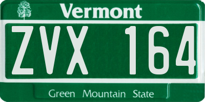 VT license plate ZVX164