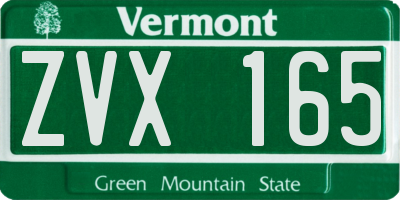 VT license plate ZVX165