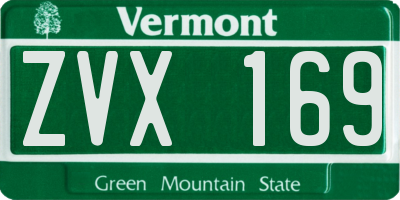 VT license plate ZVX169