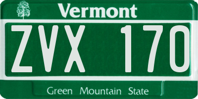 VT license plate ZVX170