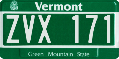 VT license plate ZVX171