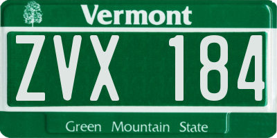 VT license plate ZVX184