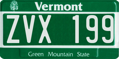 VT license plate ZVX199