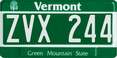 VT license plate ZVX244