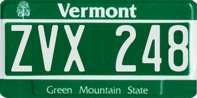 VT license plate ZVX248