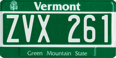 VT license plate ZVX261