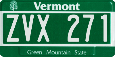 VT license plate ZVX271