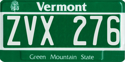 VT license plate ZVX276