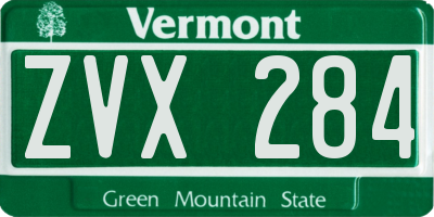 VT license plate ZVX284