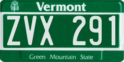 VT license plate ZVX291