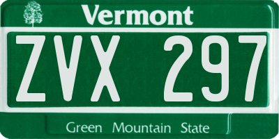 VT license plate ZVX297