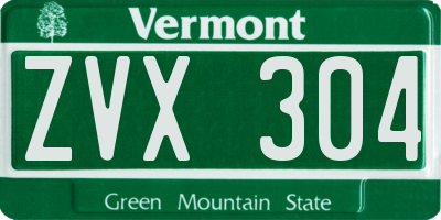 VT license plate ZVX304