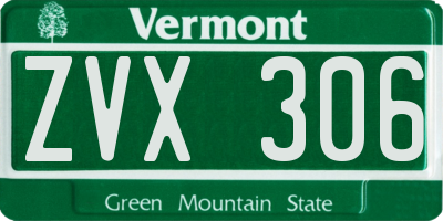 VT license plate ZVX306