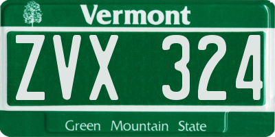 VT license plate ZVX324