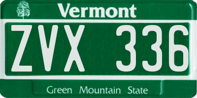 VT license plate ZVX336