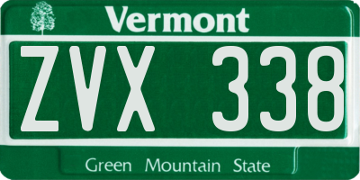 VT license plate ZVX338
