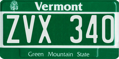 VT license plate ZVX340