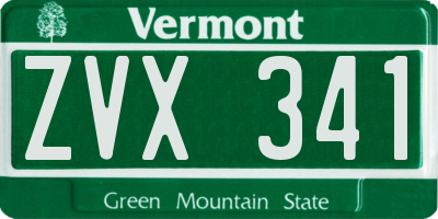 VT license plate ZVX341