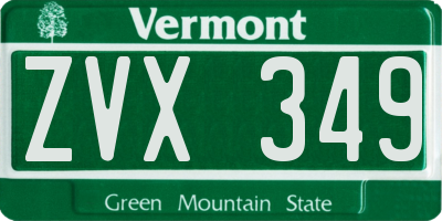 VT license plate ZVX349