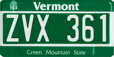 VT license plate ZVX361