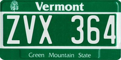 VT license plate ZVX364