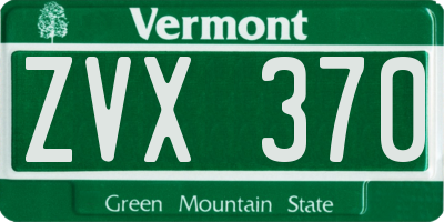 VT license plate ZVX370
