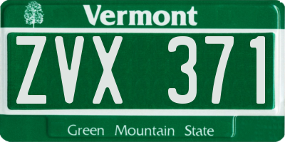 VT license plate ZVX371