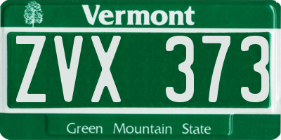 VT license plate ZVX373