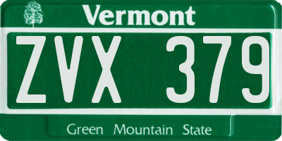 VT license plate ZVX379
