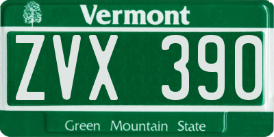 VT license plate ZVX390