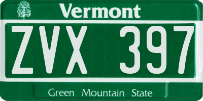 VT license plate ZVX397