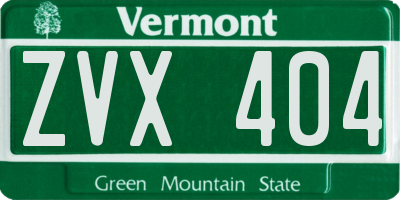 VT license plate ZVX404