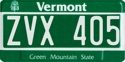VT license plate ZVX405