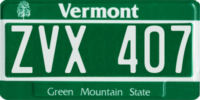VT license plate ZVX407