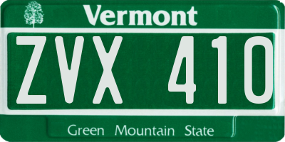 VT license plate ZVX410