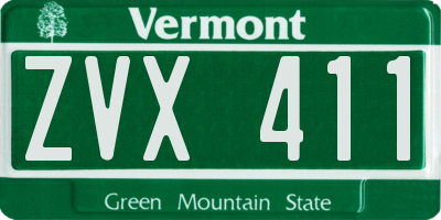 VT license plate ZVX411